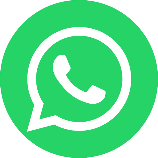 Logo de Whatsapp, redondo, blanco con fondo verde. Link de contacto a Whatsapp